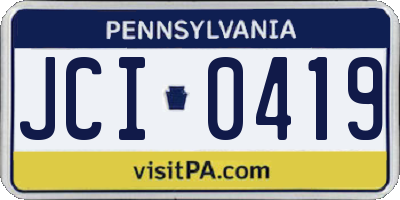 PA license plate JCI0419