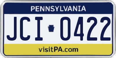 PA license plate JCI0422