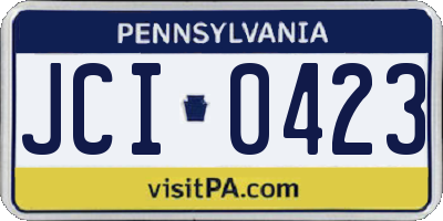 PA license plate JCI0423
