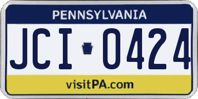 PA license plate JCI0424
