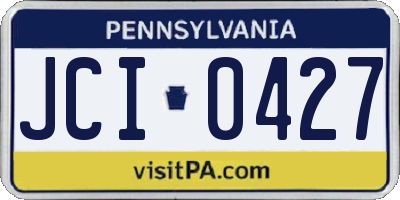 PA license plate JCI0427
