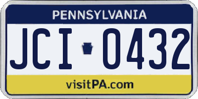 PA license plate JCI0432