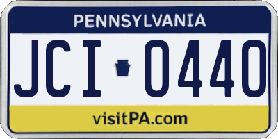PA license plate JCI0440