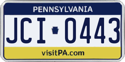 PA license plate JCI0443