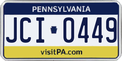 PA license plate JCI0449