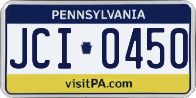 PA license plate JCI0450