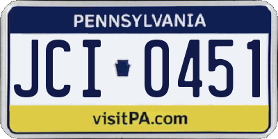 PA license plate JCI0451