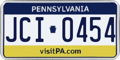 PA license plate JCI0454
