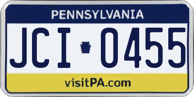 PA license plate JCI0455