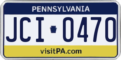 PA license plate JCI0470