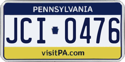 PA license plate JCI0476