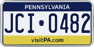 PA license plate JCI0482