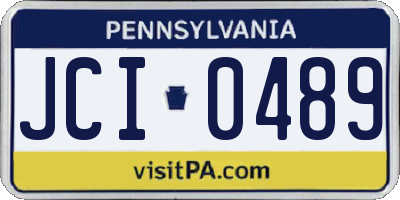 PA license plate JCI0489