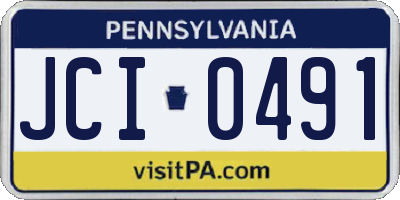 PA license plate JCI0491