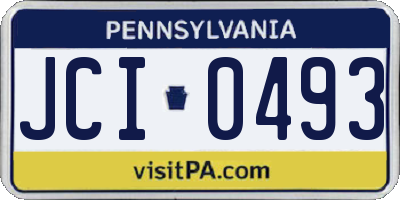 PA license plate JCI0493