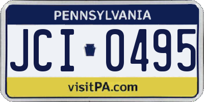 PA license plate JCI0495