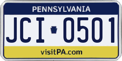 PA license plate JCI0501