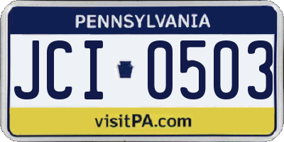 PA license plate JCI0503