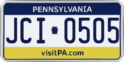 PA license plate JCI0505