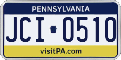 PA license plate JCI0510