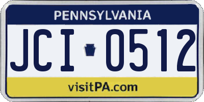 PA license plate JCI0512