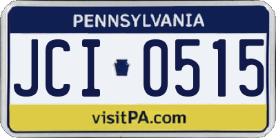 PA license plate JCI0515