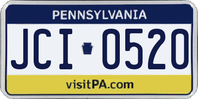 PA license plate JCI0520