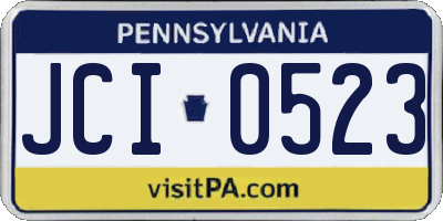 PA license plate JCI0523