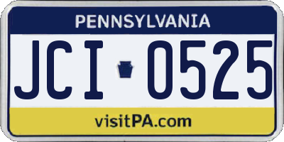PA license plate JCI0525