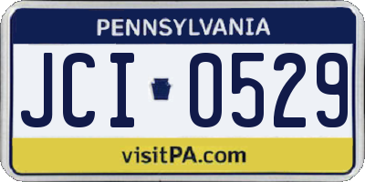 PA license plate JCI0529