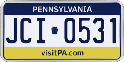 PA license plate JCI0531