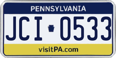 PA license plate JCI0533