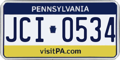 PA license plate JCI0534