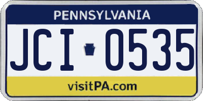 PA license plate JCI0535