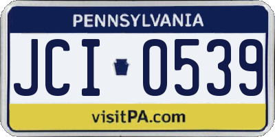 PA license plate JCI0539