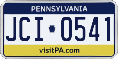 PA license plate JCI0541