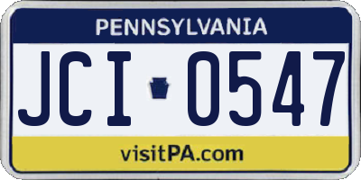 PA license plate JCI0547