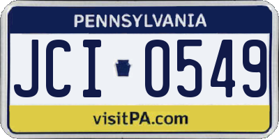 PA license plate JCI0549