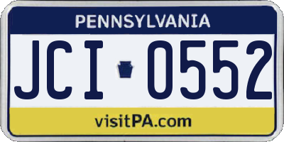 PA license plate JCI0552