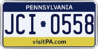 PA license plate JCI0558