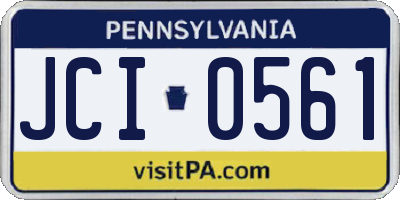 PA license plate JCI0561