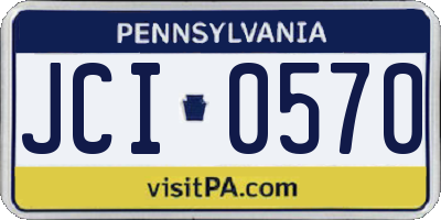 PA license plate JCI0570
