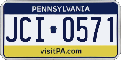PA license plate JCI0571