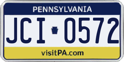 PA license plate JCI0572