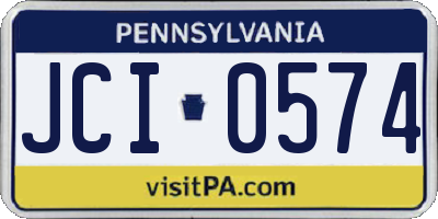 PA license plate JCI0574