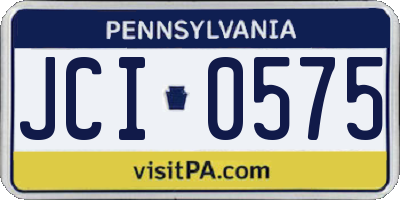 PA license plate JCI0575