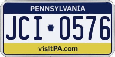 PA license plate JCI0576