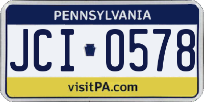 PA license plate JCI0578