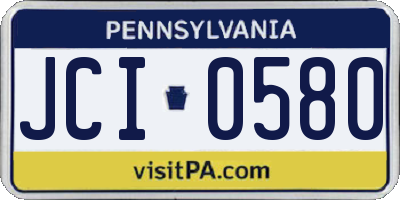 PA license plate JCI0580