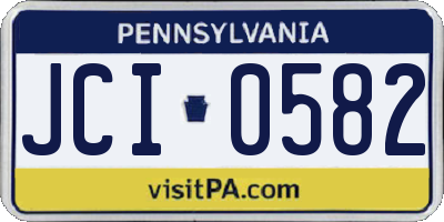 PA license plate JCI0582